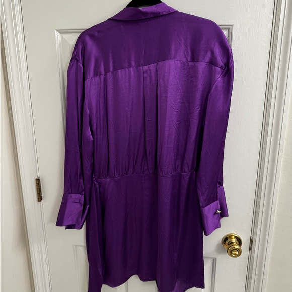 ZARA Purple Satin Wrap Dress - Picture 4 of 8